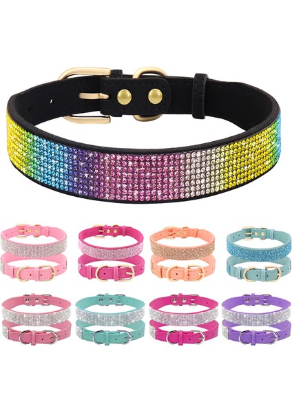 012 Pembe Stil Xs Beden Bling Kristal Köpek Tasma Deri Köpekler Kedi Tasma Yaka Küçük Köpekler Yavru Kedi Kolye Chihuahua Yorkshire Pug Beagle (Yurt Dışından) fırsatları