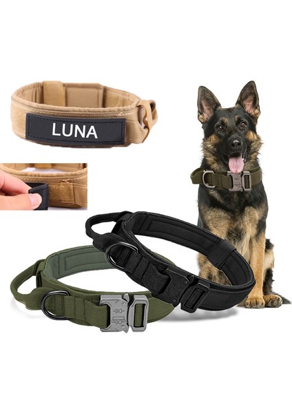 Haki Stili L Beden Ordu Taktik Köpek Tasma Dayanıklı Alman Çoban Köpeği Orta Büyük Dış Mekan Yürüyüş Eğitim Ücretsiz Özel Velcro Evcil Hayvan Malzemeleri (Yurt Dışından) fiyatları