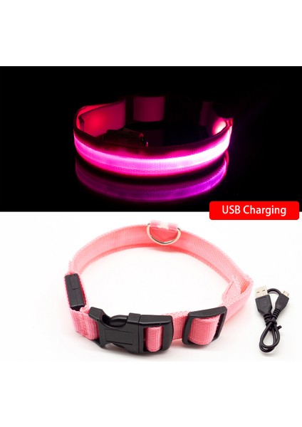 Pembe Tarzı 32-37CM USB Şarjlı Kaybolmayı Önleyici Trafik Kazası Kolye Köpekler Için - Ürünler (Yurt Dışından)