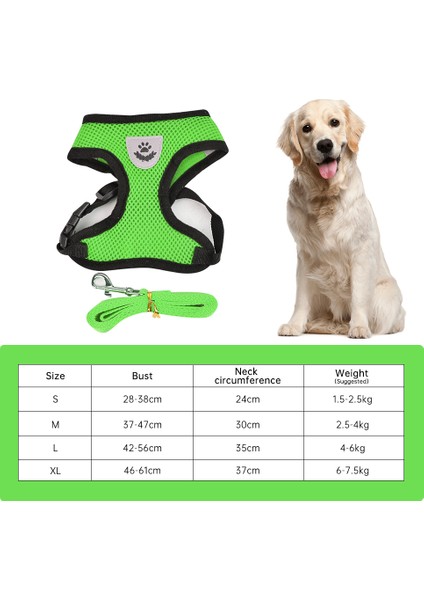 Yeşil Stil Xl Beden Ayarlanabilir Köpek Çekiş Kemeri Göğüs Kemeri Çekiş Kemeri Yele Tasma Nefes Alabilir Kedi ve Köpek Aksesuarları (Yurt Dışından)