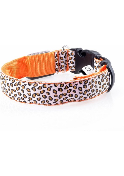 Turuncu Tarzı Xl Beden Naylon LED Evcil Hayvan Tasma, Gece Güvenlik Işıldayan Kedi Tasma, Leopar Köpekler Luminöz Floresan Tasmalar Evcil Hayvan Malzemeleri (Yurt Dışından)