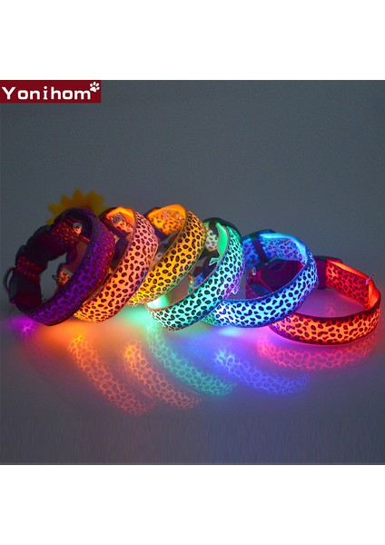 Mavi Stil Xl Beden Naylon LED Evcil Hayvan Tasma, Gece Güvenlik Işıldayan Kedi Tasma, Leopar Köpekler Luminöz Floresan Tasmalar Evcil Hayvan Malzemeleri (Yurt Dışından) indirimleri