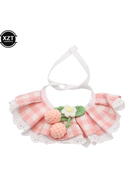 Pembe Tarzı XL-35-40CM Sevimli Dantel Köpek Tasma Kedi Tasma Fiyonk Pet Tasma Yaka Bibs Sevimli Köpek Kedi Kolye Dekor Küçük Köpekler Kediler Için Damalı Çiçekler Tasma (Yurt Dışından)