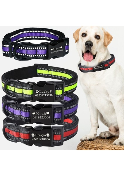 Kırmızı Stil M Beden li Köpek Kişiselleştirilmiş Tasma Galvaniz Metal Siyah Tokalı Isimli Tasma Dalış Kumaşı Yansıtıcı Orta Büyük Köpek Tasmaları (Yurt Dışından) fiyatları