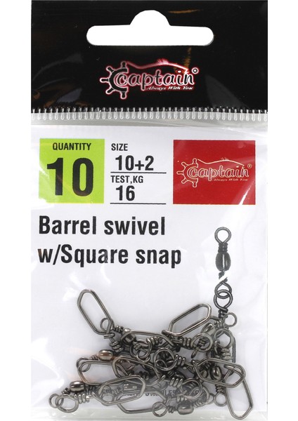 5024 Square Klips 10'lu Paket Black Nikel 8+3