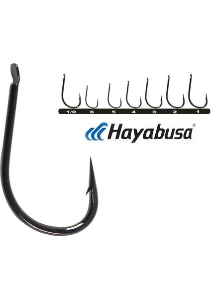 Hayabusa Hızu 150 Kısa Pala Dövme Olta Iğnesi 15'li Paket Black Nikel 2