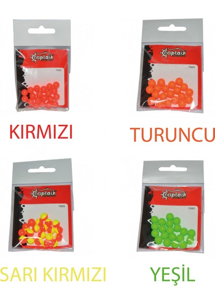 7665 Renkli Boncuk Yuvarlak 75MM Plastik Boncuk 20'li Paket Sarıkırmzı