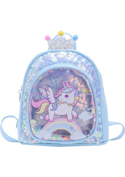 Pullu Anaokulu Hediye Küçük Okul Çantası Çocuk Sırt Çantası Kadın Mini Karikatür Pony Payet Prenses Çantası (Yurt Dışından)
