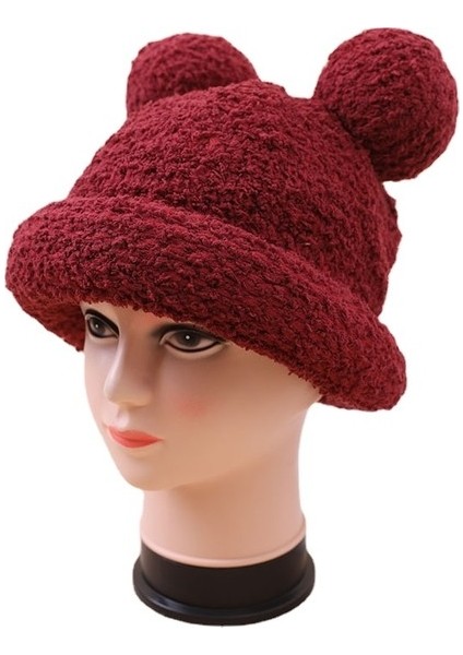 Yumuşak Sevimli Kabarık Şapka Kadın Sonbahar ve Kış Yüzünü Gösteriyor (Yurt Dışından)