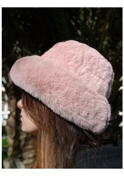 Shopiolog Pofidik Peluş Şapka Kışlık Suni Kürk Kalpak Kabarık Kova Şapka (Yurt Dışından)