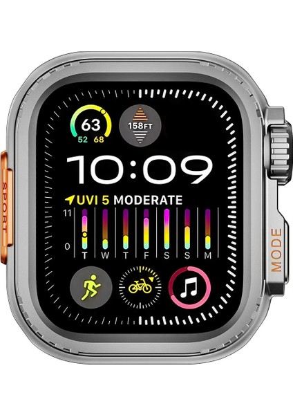 Apple Watch 7 8 9 45MM Uyumlu 49MM Ultra Dönüştürücü Metal Kasa Koruyucu