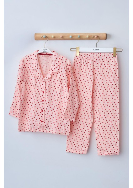 Kız Çocuk Valentine Pijama Takımı Pembe