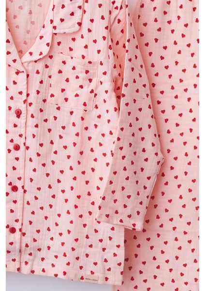 Kız Çocuk Valentine Pijama Takımı Pembe
