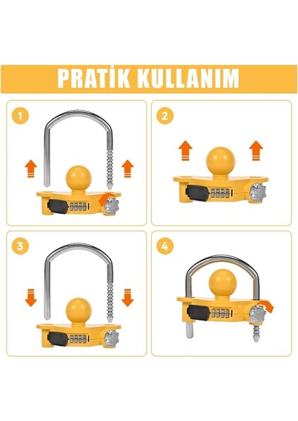 Şifreli Universal Karavan & Römorkkaplin Güvenlik Kilidi