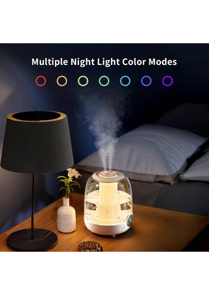 3 Litre Hacimli Humidifier Buhar Makinesi Nemlendirici Aroma Terapi Difüzörü 3000 ml Kapasiteli 21X16 cm Ev Ofis Spa Oda Nemlendirici K07 fırsatları