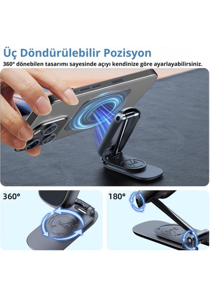 Süper Mıknatıslı Araç Içi Telefon Tutucu, Mutfak Duvarı, Masa Üstü Telefon Tutucu Döner Başlıklı modelleri