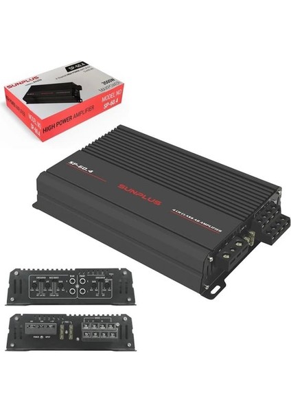 Sp-60.4 4 Kanal Oto Amfi 4*60W Rms 3500W Maksimum Güç