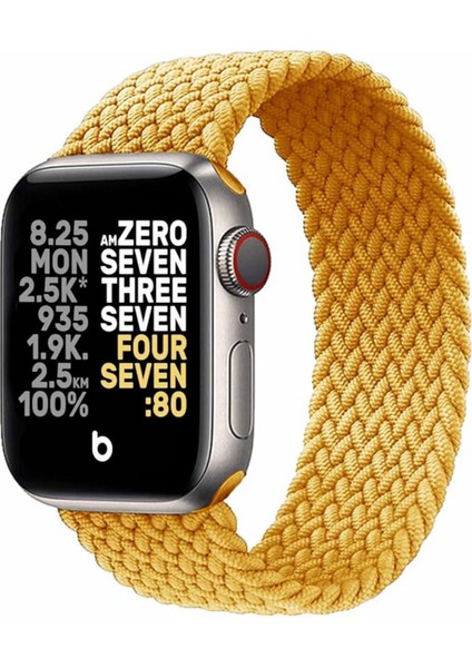 Eyka Apple Watch Örgü Hasır Kordon 42-44-45 mm Uygun Elastik Spor Kordon Kayış