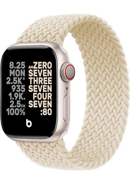 Eyka Apple Watch Örgü Hasır Kordon 42-44-45 mm Uygun Elastik Spor Kordon Kayış