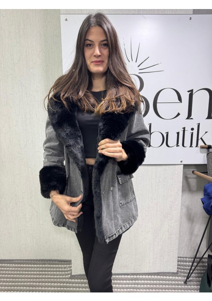 Içi Kürklü Dışı Jeans Mont modelleri