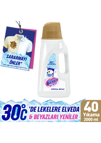 Oxi Action Multipower Kristal Beyaz Beyazlar İçin Sıvı Deterjan Güçlendirici Leke Çıkarıcı 2000 ml