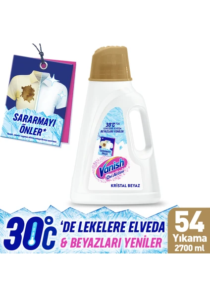 Oxi Action Multipower Kristal Beyaz Beyazlar İçin Sıvı Deterjan Güçlendirici Leke Çıkarıcı 2700 ml