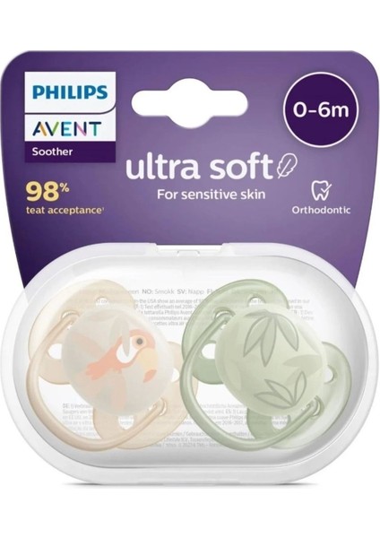Ultra Soft Emzik 0-6 Ay, 2'li Erkek, SCF091/07