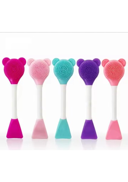 Silikon Yüz Temizleme Fırçası ve Maske Uygulama Spatulası 1 Adet