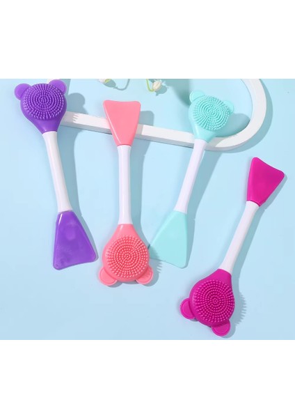 Silikon Yüz Temizleme Fırçası ve Maske Uygulama Spatulası 1 Adet