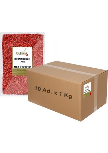 Toptan Karabiber Kırmızı Tane 1 kg x 10 Ad - 10 kg