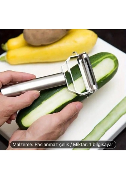Çok Amaçlı Jülyen Soyucu Meyve Sebze Soyacak Salatalık Kabak Havuç Elma Soyacağı Çift Foksiyonlu