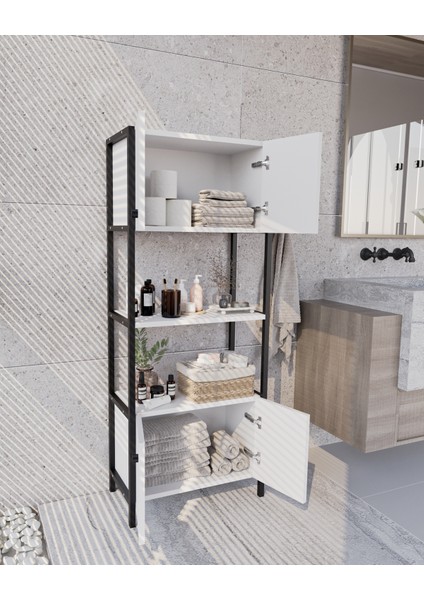 Ygdecor Banyo Düzenleyici Mutfak Rafı Banyo Dolabı Çok Amaçlı Dolap 4 Katlı 4 Kapaklı Metal Mutfak Düzenleyici Çok Amaçlı Dolap fiyatları