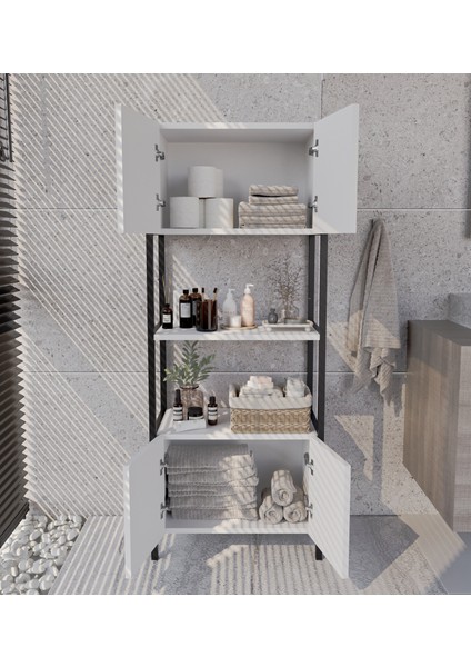 Ygdecor Banyo Düzenleyici Mutfak Rafı Banyo Dolabı Çok Amaçlı Dolap 4 Katlı 4 Kapaklı Metal Mutfak Düzenleyici Çok Amaçlı Dolap fırsatları