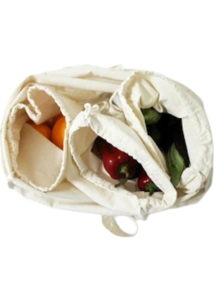 3 Lü Mutfak Düzenleyici Içi Bez Torba Organizer Set- Baskısız