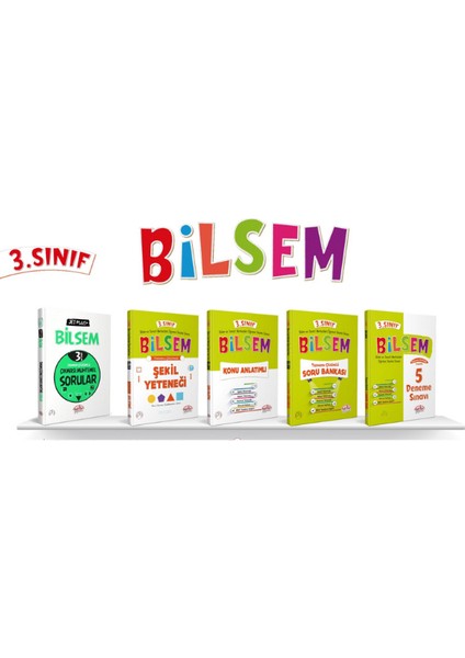 3. Sınıf BİLSEM Şekil Yeteneği - Konu Anlatımlı - Tamamı Çözümlü Soru Bankası - 5’li Deneme Sınavı - Çıkmış Muhtemel Sorular Set 5 Kitap