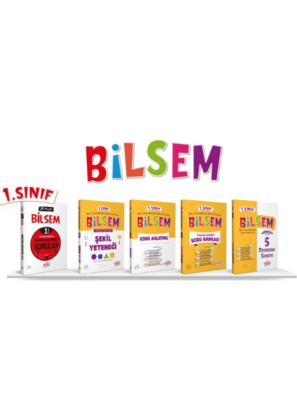 1. Sınıf BİLSEM Şekil Yeteneği - Konu Anlatımlı - Soru Bankası - Deneme Sınavı – Çıkması Muhtemel Sorular Set 5 Kitap