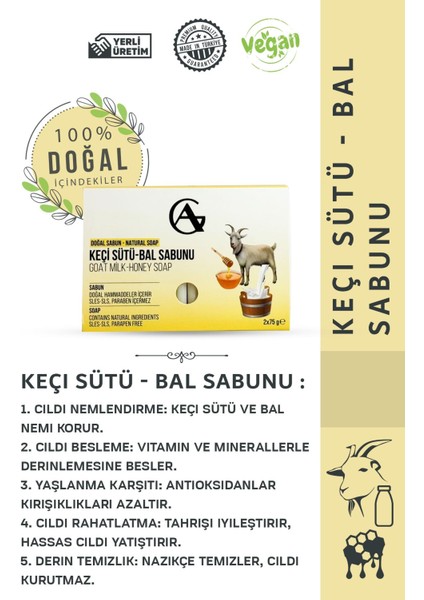 Doğal balı keçi sütü sabun 150g