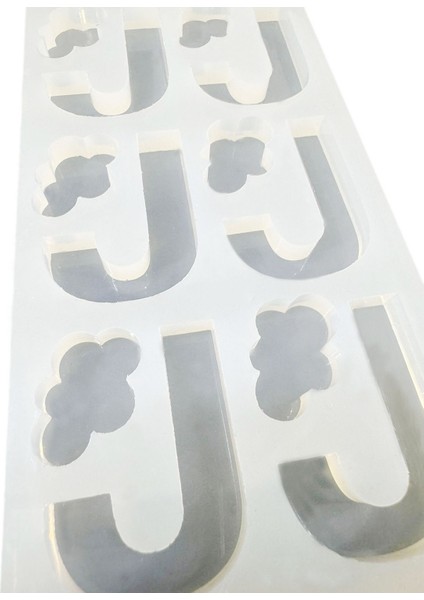 Epoksi Çoklu Silikon Kalıp J Harfi Anahtarlık Reçine Seri Döküm Kalıbı 4 cm 10'lu fırsatları