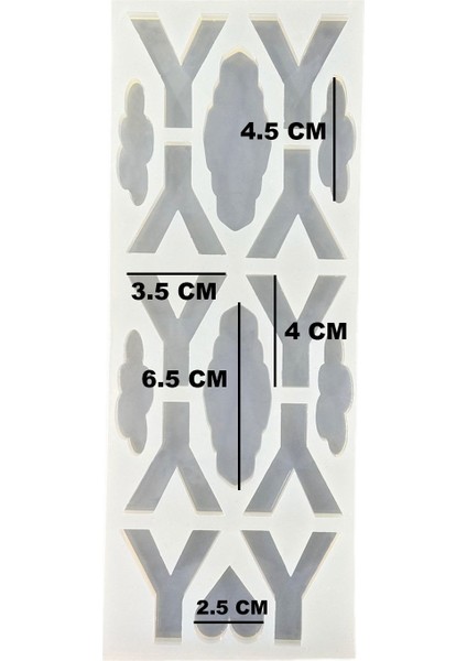 Epoksi Çoklu Silikon Kalıp Y Harfi Anahtarlık Reçine Seri Döküm Kalıbı 4 cm 10'lu modelleri