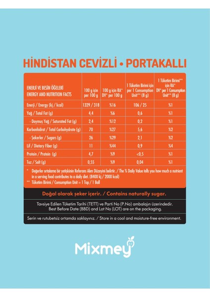 Hindistan Cevizi Kaplamalı Portakal Topu 90gr x 4 Adet