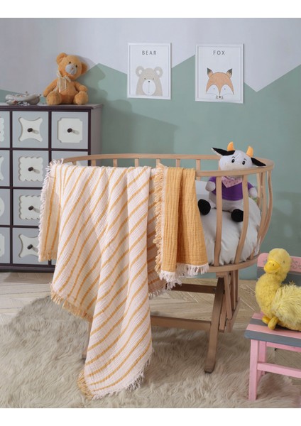 4 Katlı, Çift Taraf, 100 x 120 cm Pamuklu Bebek Müslin Örtü, Çok Amaçlı Bebek Battaniyesi
