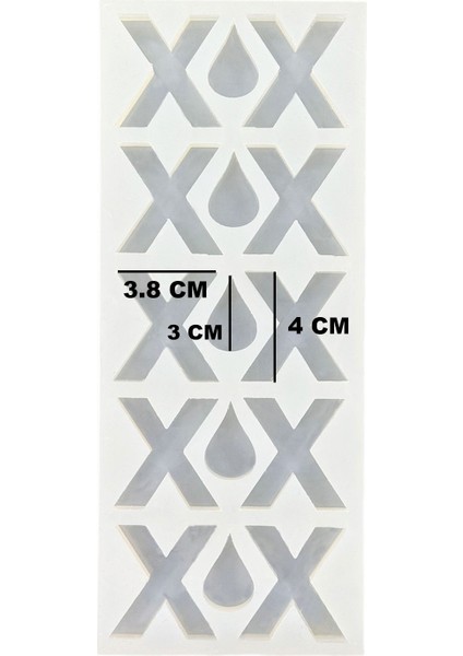 Epoksi Çoklu Silikon Kalıp x Harfi Anahtarlık Reçine Seri Döküm Kalıbı 4 cm 10'lu modelleri