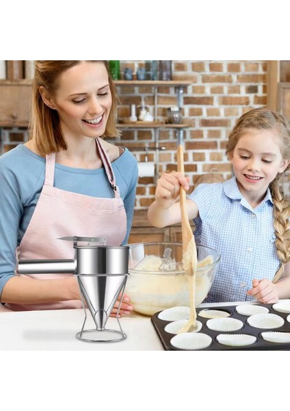 Paslanmaz Çelik Standlı El Mum Dökme ve Pasta Jöle Dağıtıcı El Hunisi modelleri
