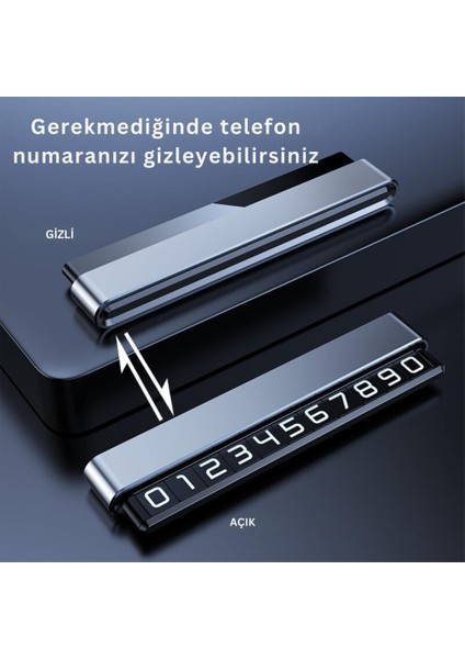 Premıum Gizlenebilir Alüminyum Araç Park Numaratörü Araç Geçici Park Numaratörü Araç Park