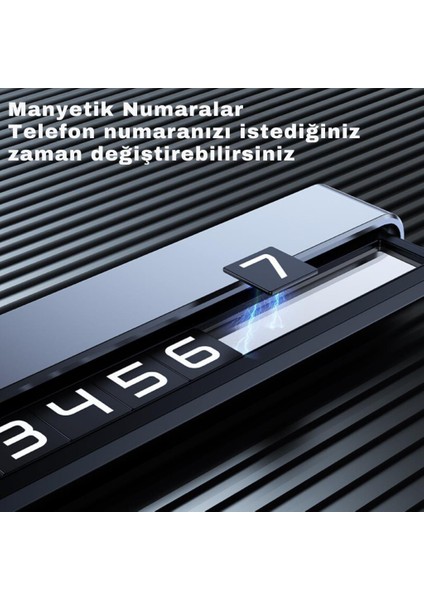 Premıum Gizlenebilir Alüminyum Araç Park Numaratörü Araç Geçici Park Numaratörü Araç Park