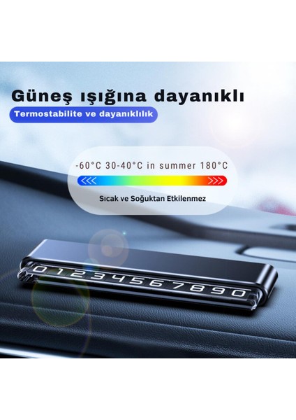 Premıum Gizlenebilir Alüminyum Araç Park Numaratörü Araç Geçici Park Numaratörü Araç Park