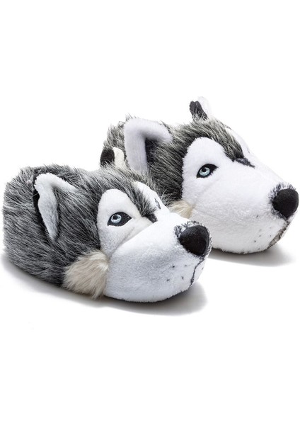 Husky Kadın, Garson Boy Hayvanlı Panduf Gri 36/41 CC0531