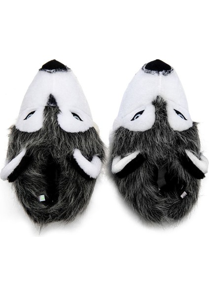 Husky Kadın, Garson Boy Hayvanlı Panduf Gri 36/41 CC0531