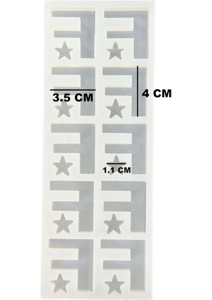 Epoksi Çoklu Silikon Kalıp F Harfi Anahtarlık Reçine Seri Döküm Kalıbı 4 cm 10'lu modelleri
