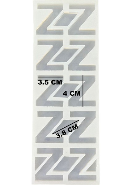 Epoksi Çoklu Silikon Kalıp Z Harfi Anahtarlık Reçine Seri Döküm Kalıbı 4 cm 10'lu modelleri